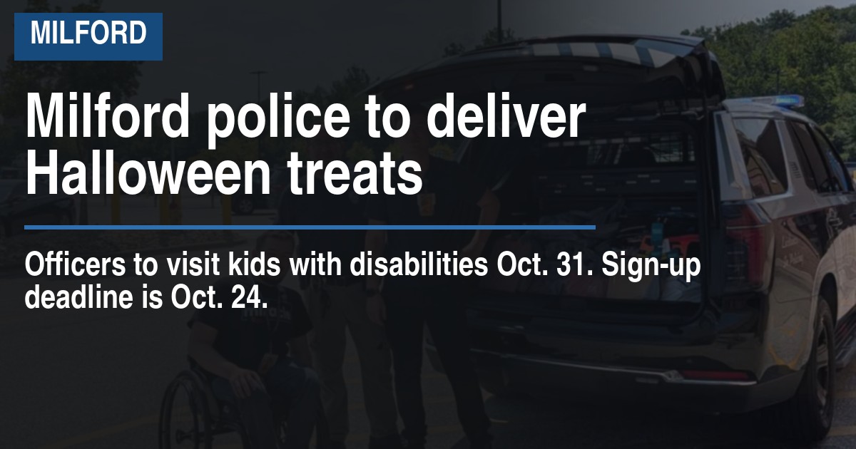 Milford police to deliver Halloween treats