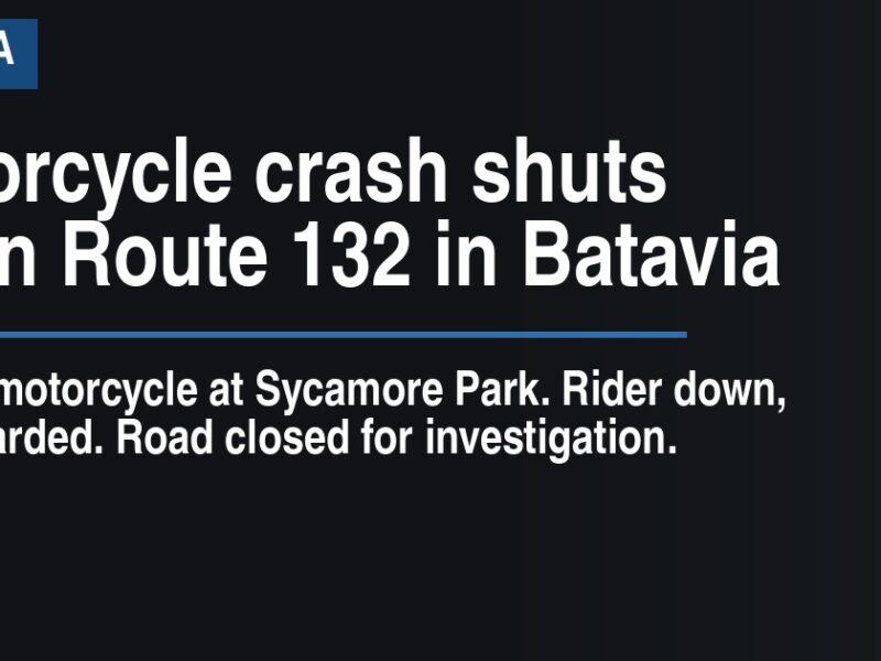 Motorcycle crash shuts down Route 132 in Batavia