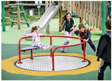 Children play on equipment similar to what is proposed for Nisbet Park