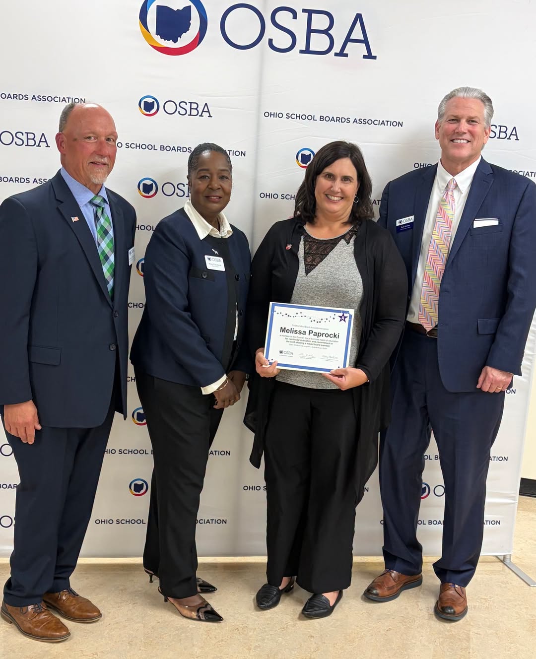 Melissa Paprocki receives OSBA Aptitude Award