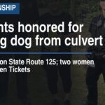 Residents honored for rescuing dog from culvert