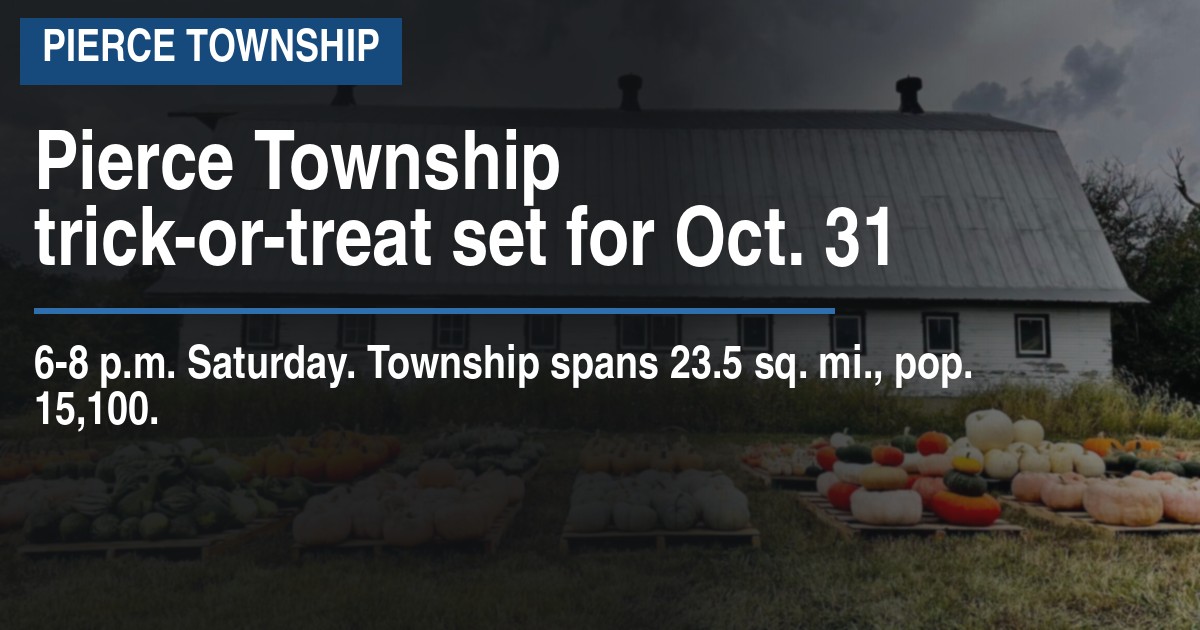 Pierce Township trick-or-treat set for Oct. 31