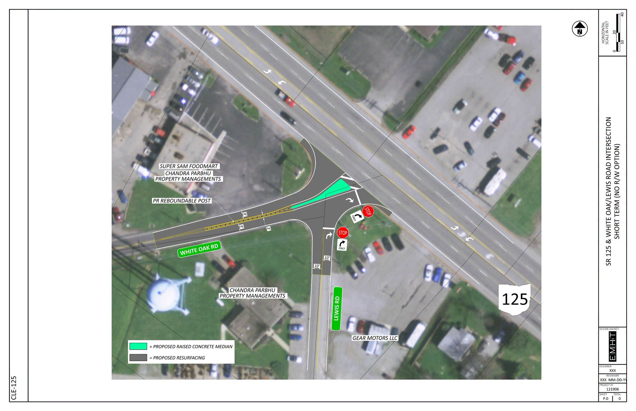 Short-term safety concept for SR 125 at White Oak and Lewis roads