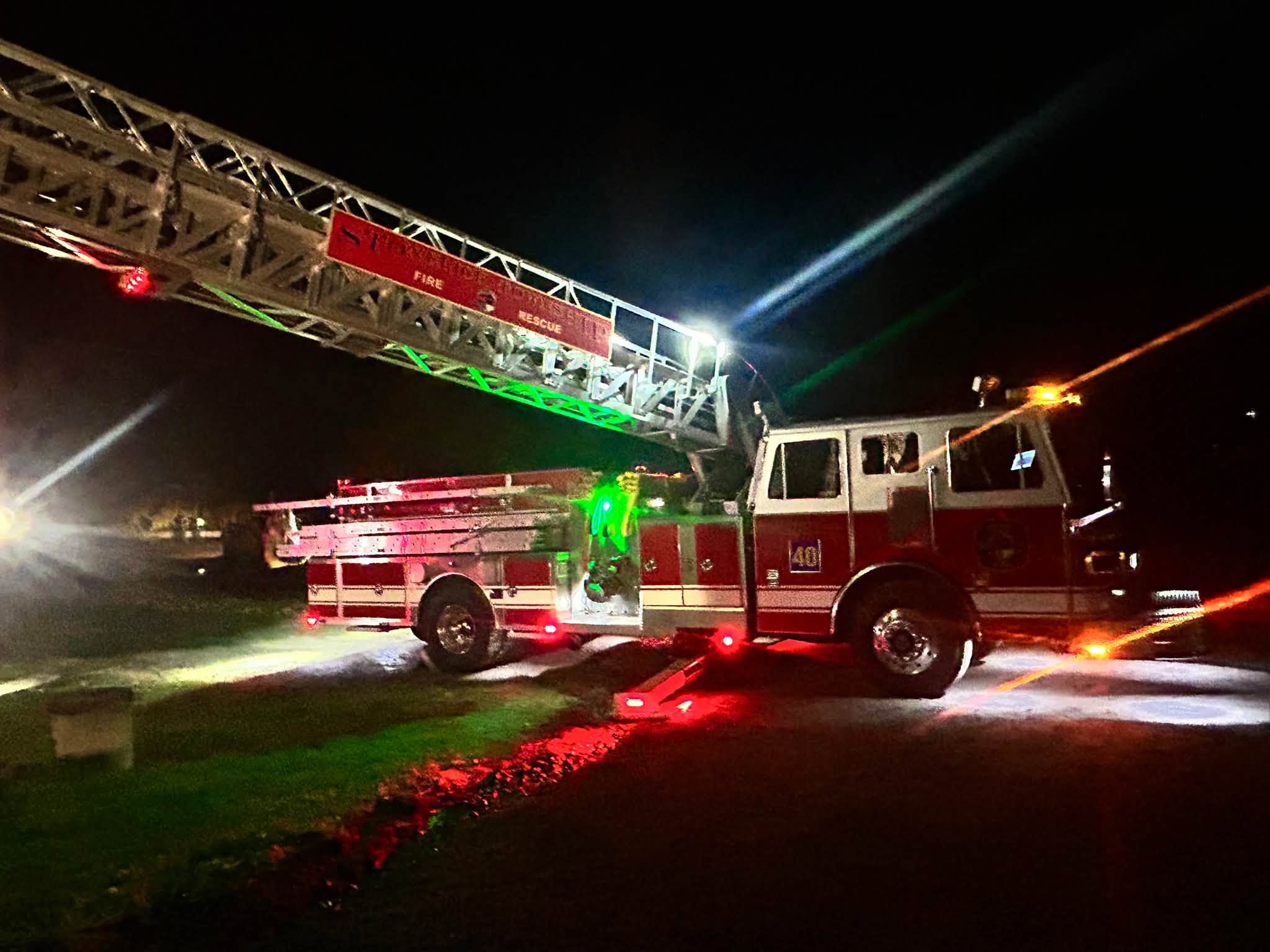 A Stonelick Township fire truck at the scene of a Wayne Township structure fire