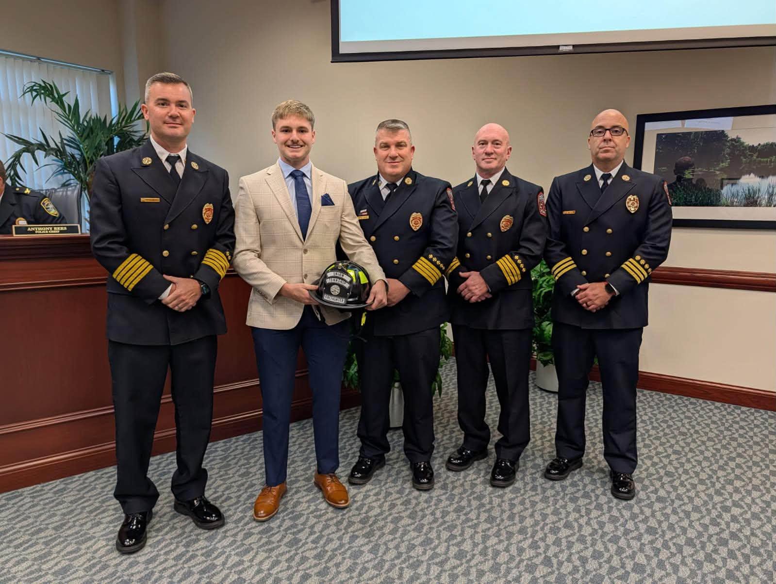 Isaac Swisshelm with Union Township Fire-Rescue command staff