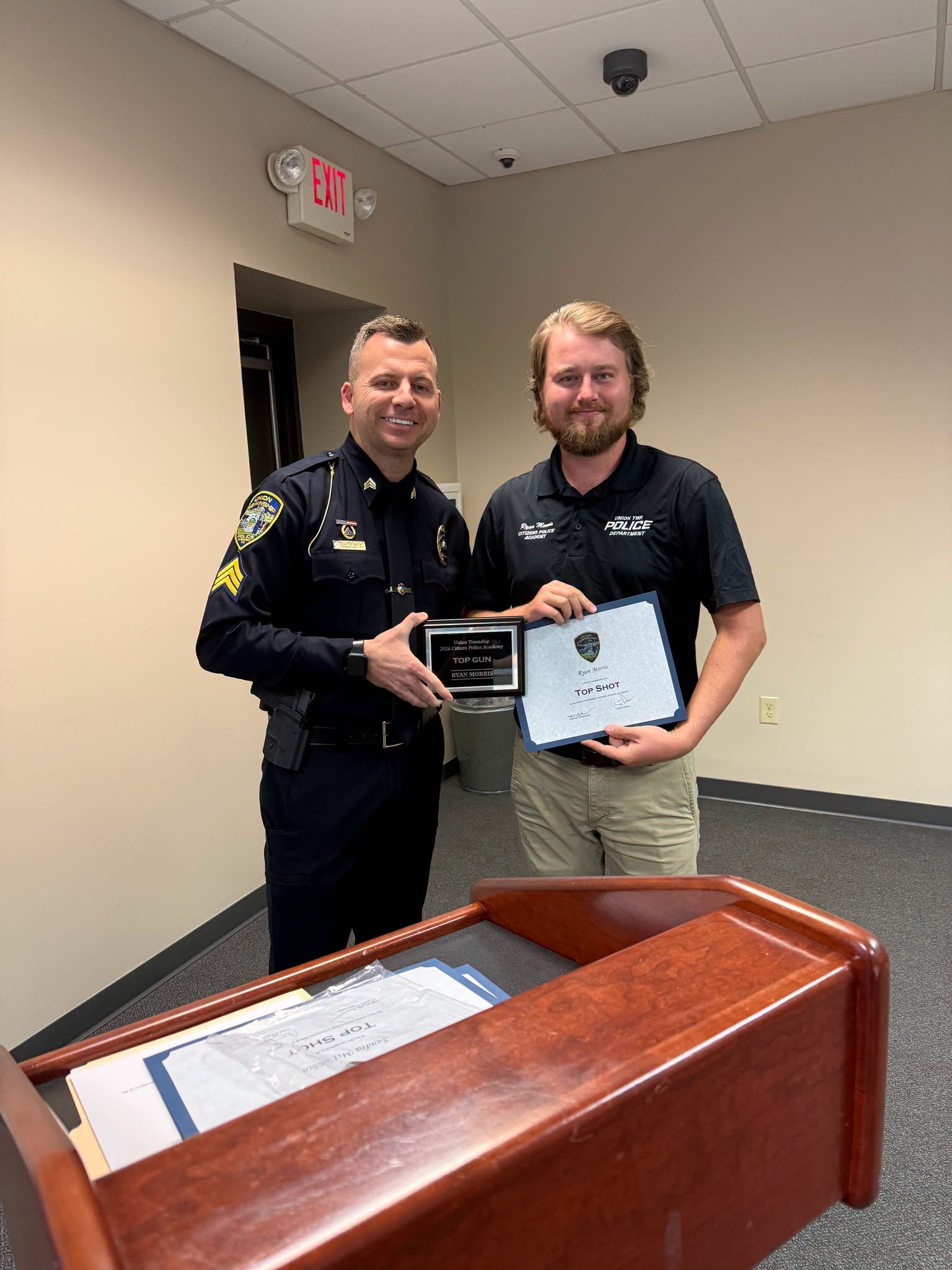 Ryan Morris receives Top Gun and Top Shot honors at Citizens Police Academy graduation