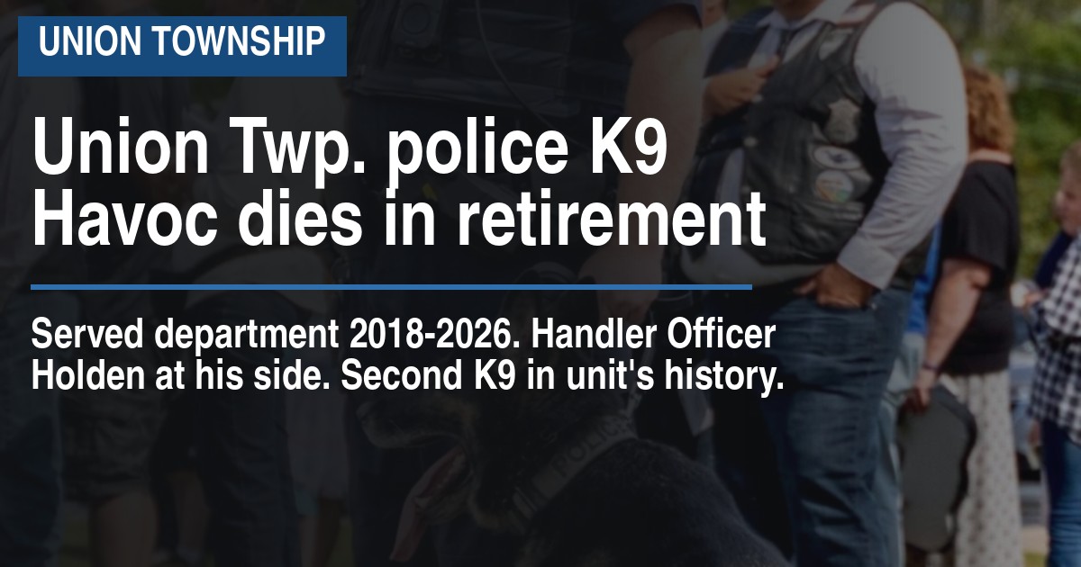 Union Township police K9 Havoc dies in retirement