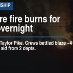 Structure fire burns for hours overnight