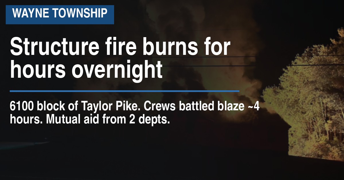 Structure fire burns for hours overnight