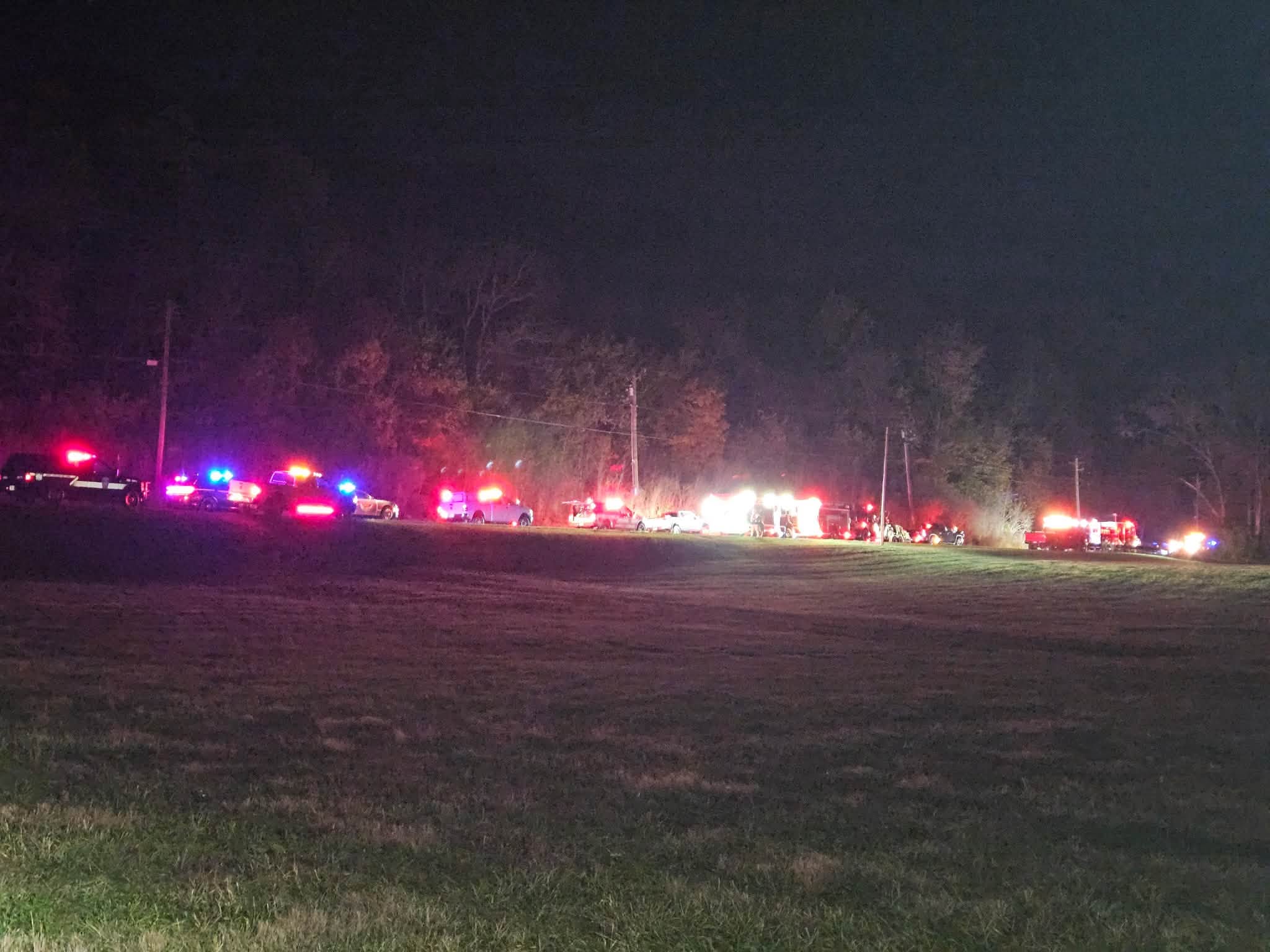 Emergency vehicles converge on U.S. Route 52 rollover scene